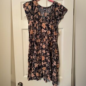 Loose, flowy, floral dress